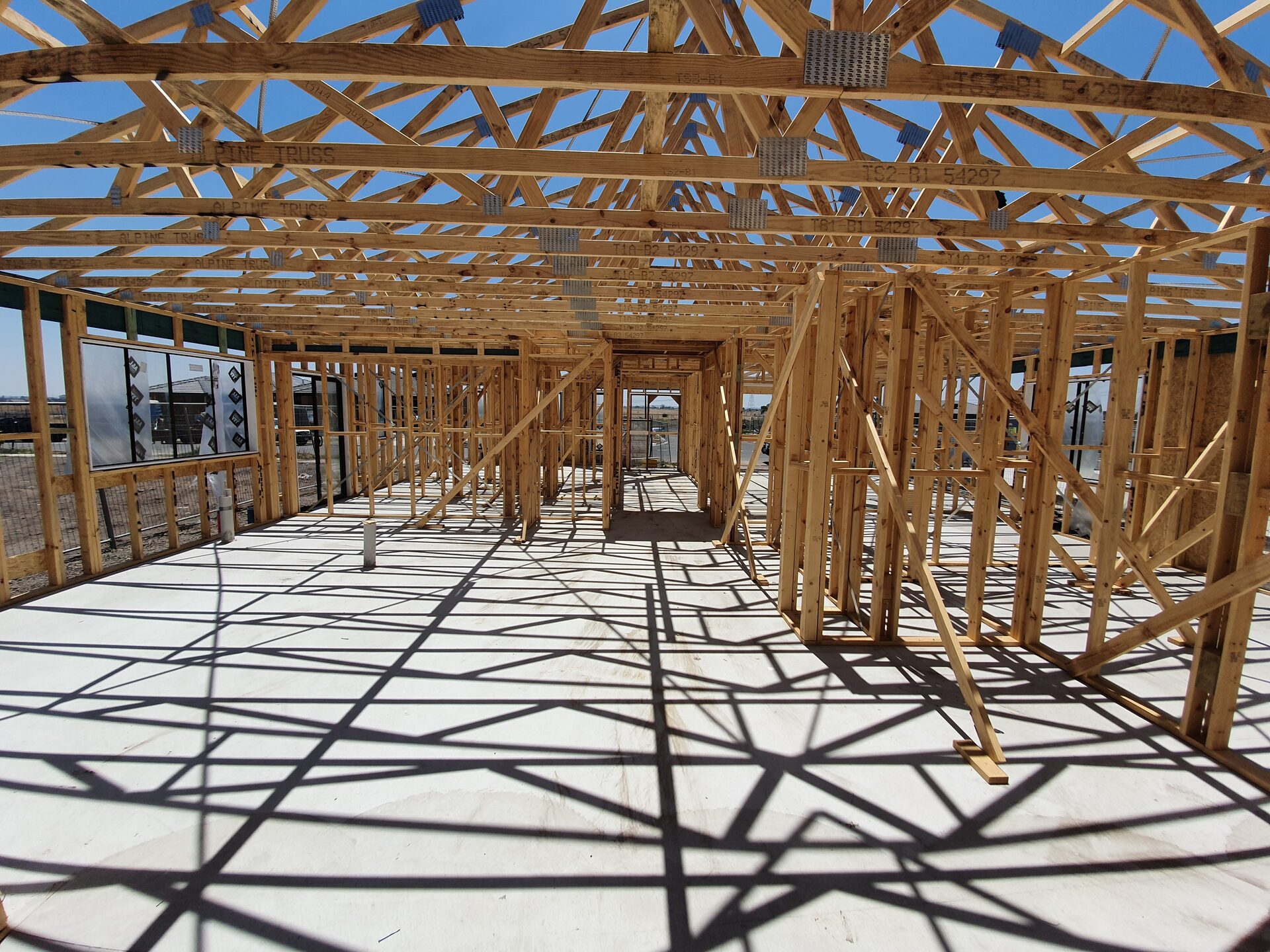 Roof truss interior - Carlisle Homes build by Master Framers, Melbourne