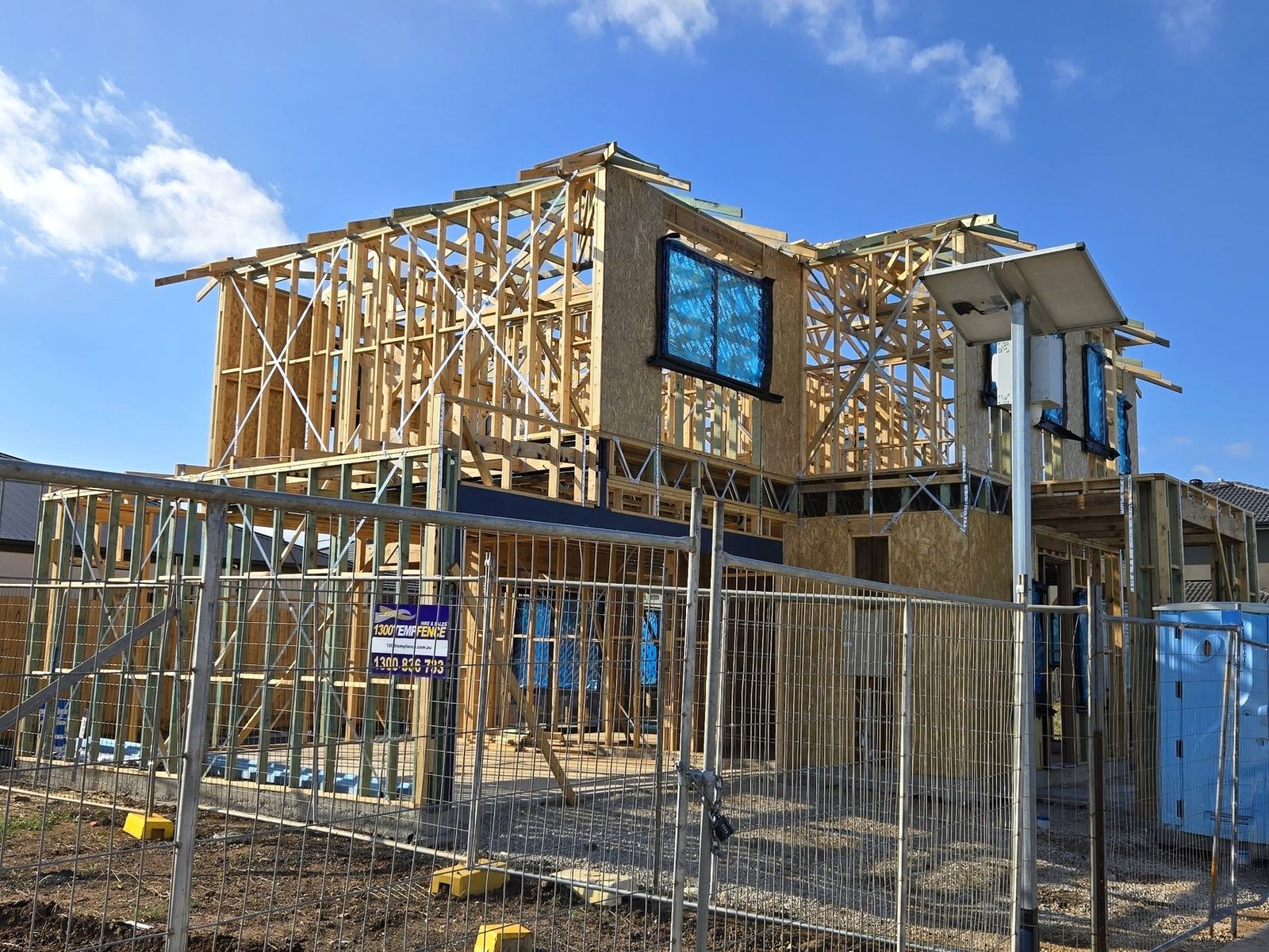 Front elevation of a completed double storey timber frame in Melbourne - Master Framers